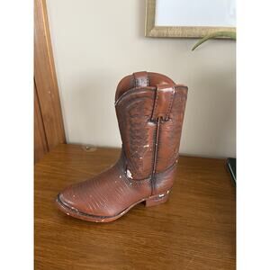 Ceramic Cowboy Boot Planter Vase Hand-Painted